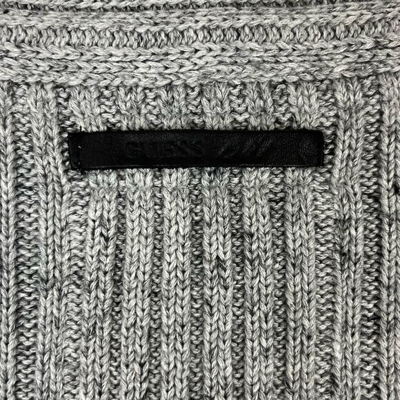 Guess Cardigan Sweater High Neck Double Button Down Pockets Long Waist Medium - Picture 9 of 10